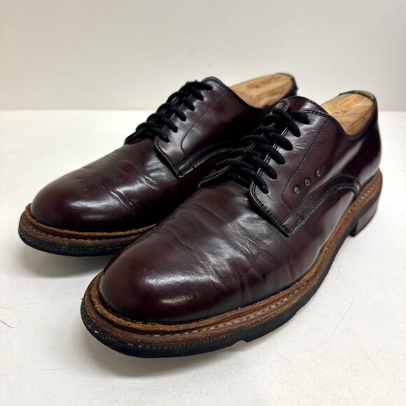 VERY GOOD pskaufman No.1050 RUNWAY Derby Oxblood Burgundy leather handmade 8.5 main image 8